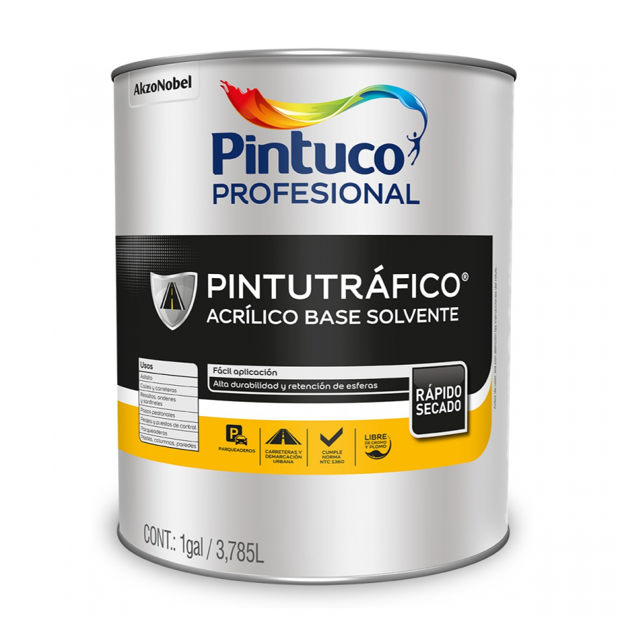 PINTUTRAFICO ACRILICO BASE SOLVENTE AMARILLO 13755-659 (1GL) (10115025) PINTUCO
