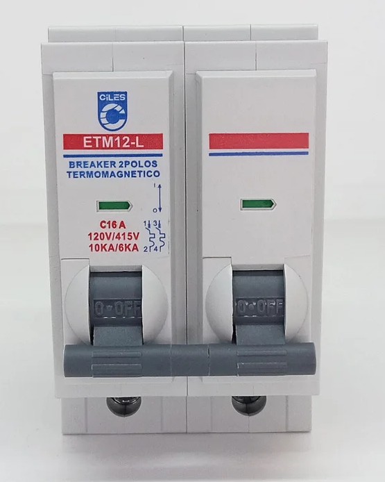 BREAKER ENCHUFABLE 2P 16A-10KA-6KA - ETM12-L (PT349312E) CILES