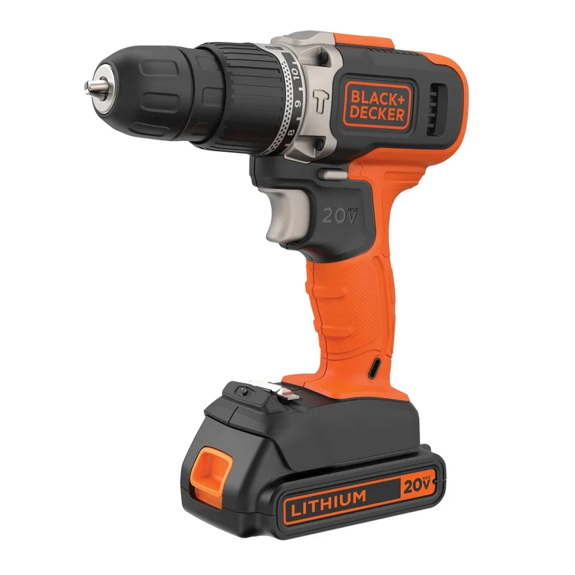 TALADRO PERCUTOR INALAMBRICO 3-8 - 20V (BCD704C1-B3) BLACK&DECKER