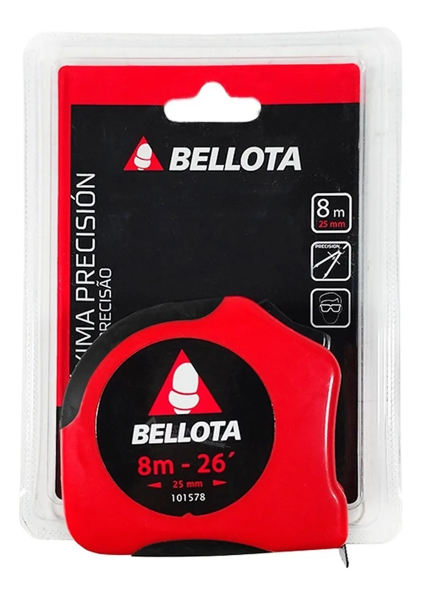 FLEXOMETRO DE 8MT 50030-8 ROJO (101578) BELLOTA - Vista 5