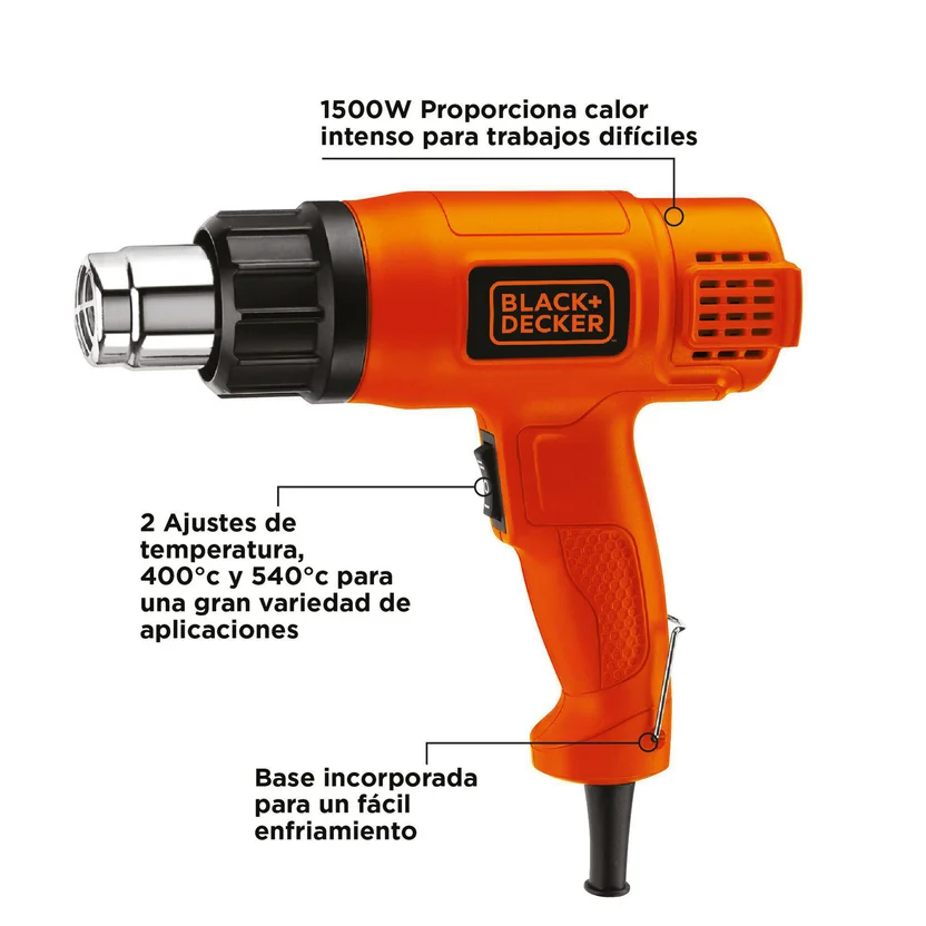 PISTOLA DE CALOR 1.500W (HG1500-B3) BLACK&DECKER - Vista 5