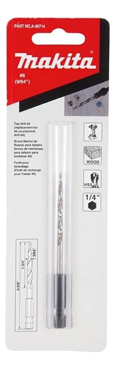 BROCA REPUESTO 9-64 #6 AVELLANADOR (A-99714) MAKITA - Vista 5