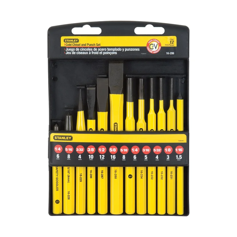 JUEGO DE CINCELES Y PUNZONES 12 PIEZAS (16-299) STANLEY - Vista 2