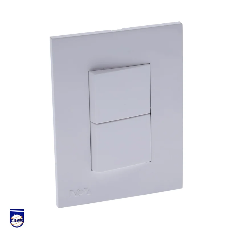 INTERRUPTOR DOBLE CONM 10A-127V NOVA BLANCO (PT144418B) CILES - Vista 2