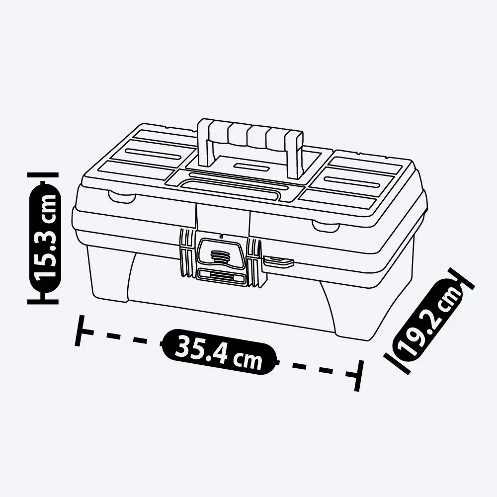 CAJA TIPO BOTIQUIN PARA RESGUARDO DE MEDICAMENTOS 16" CERRADURA PLASTICA NEGRA RIMAX - Vista 3