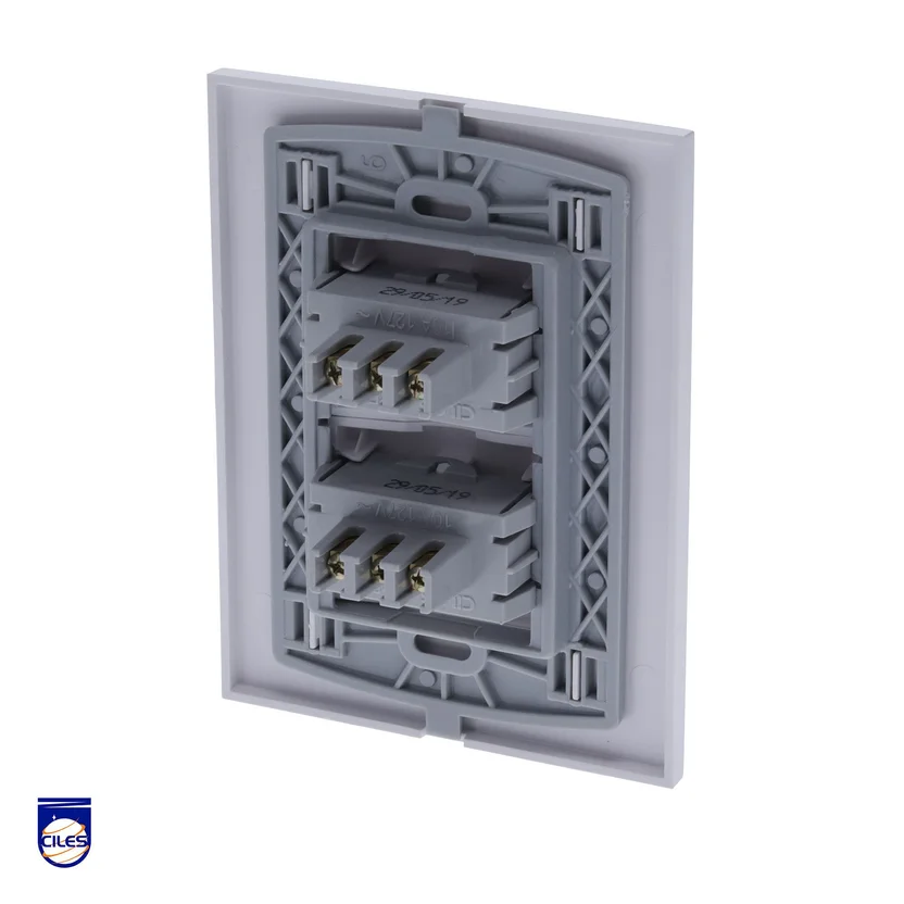 INTERRUPTOR DOBLE CONM 10A-127V NOVA BLANCO (PT144418B) CILES - Vista 3