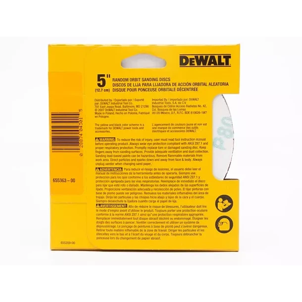 DISCO DE LIJA 5" x5UNI  Z80 GRANO (DW4301) DEWALT - Vista 3
