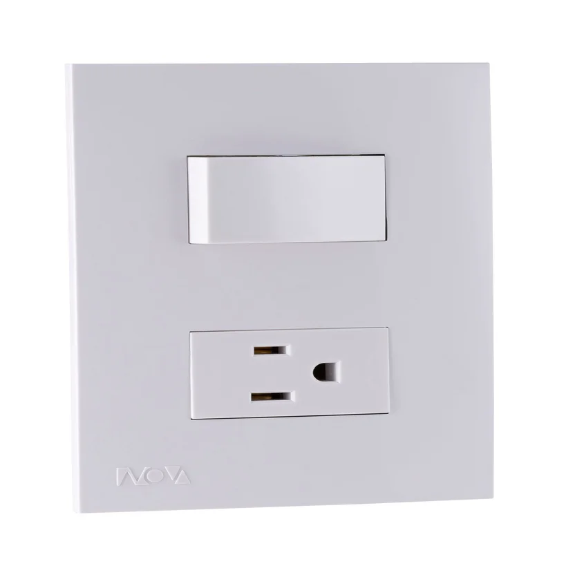 INTERRUPTOR + TOMACTE 10A-127V NOVA BLANCO (PT144425B) CILES