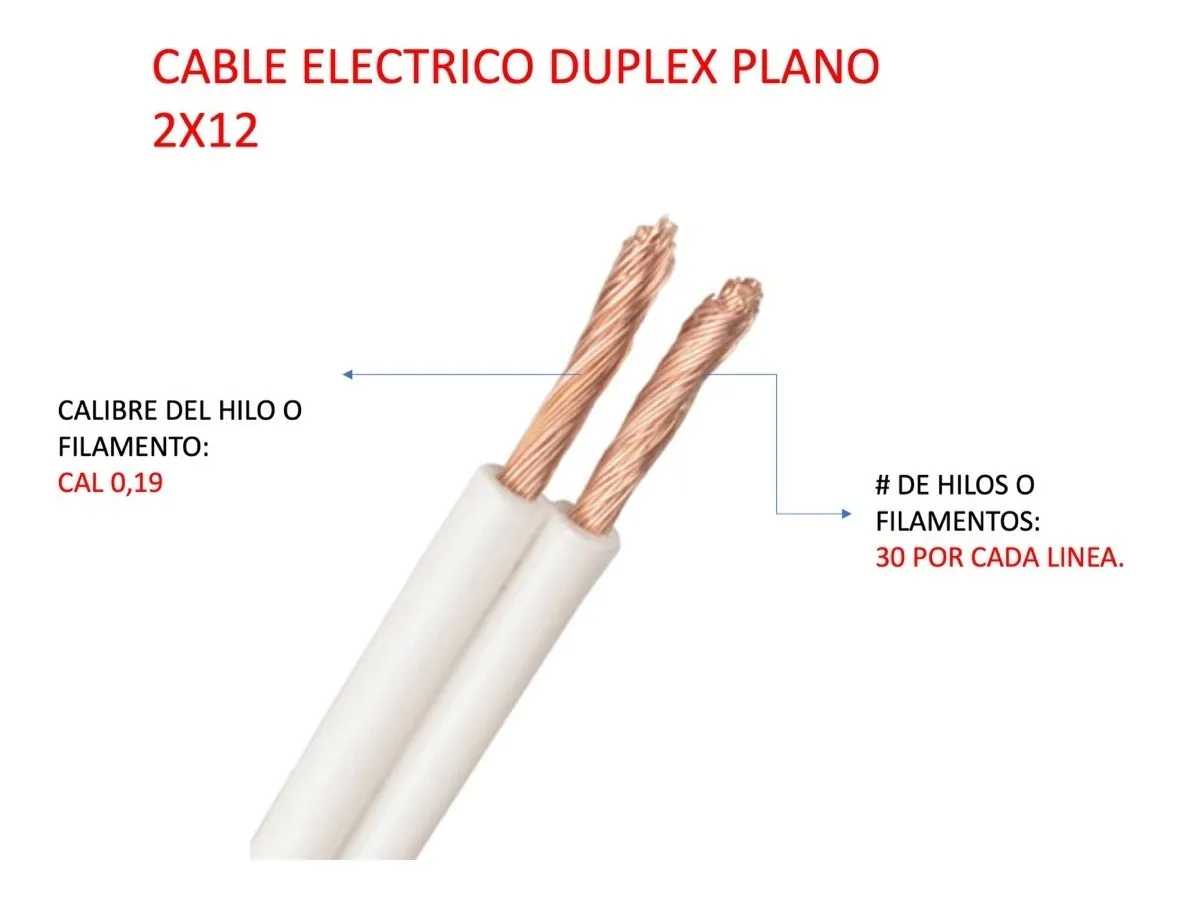 CABLE DUPLEX SPT 2x12 AWG x25Mts (50262) ANDES - Vista 5